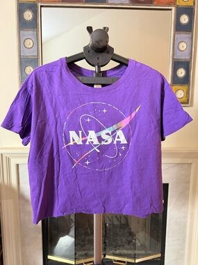 EUC NASA Short Sleeve Cropped Graphic Tshirt